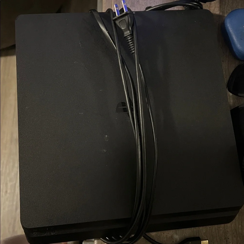 Black Gaming Console with Cables